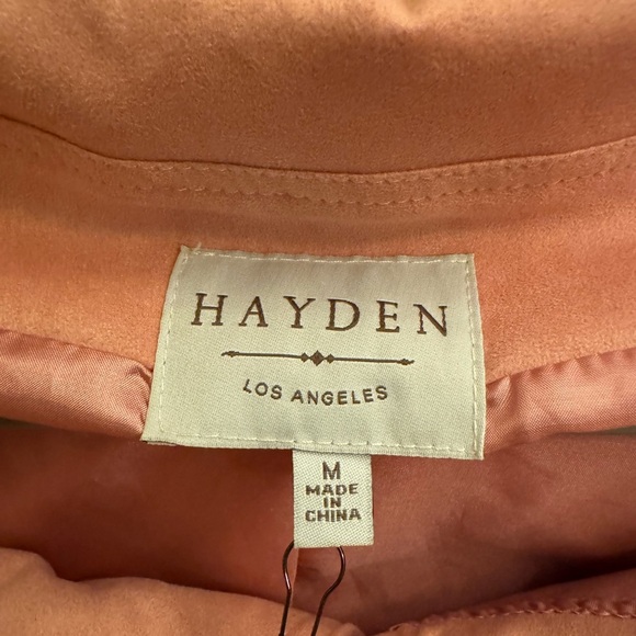Hayden Los Angeles crop jacket suede-like feel soft pink tone size medium - Picture 7 of 8